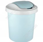 Ведро д/мусора круглая,с качающейся крышкой,12л небесный (d28 h33см) (8) 