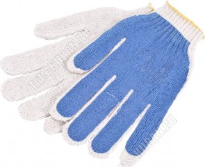 Перчатки  ХБ 7,5-8класс 3 нити рабочие,голуб (10/400) 