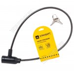 СТАНДАРТ Замок велосипедный L60 d6мм,в комп-те 2 ключа,трос-сталь+пласт.оплетка,черный (20)