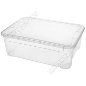 Контейнер 31л с крышкой,прозрачный (55х39 h19см) (6) 