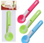 Ложка д/мороженого h24см,кнопка-выдавливатель,пластик,микс (12) 