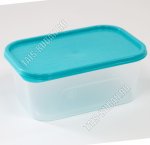 Контейнер бирюзовый/прозр, прямоуг 0,5л (40) 