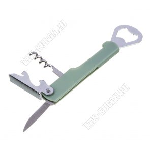 Нож сомелье L14см (штопор+консервн.нож+открыв д/бутылок) нерж+пласт,микс (12) 