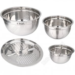 Набор мисок 3шт (1,4/2,4/4,0л d16/20/24см) с тёркой (16) 