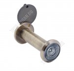 АЛЛЮР Глазок д/двери толщиной 60-100мм, d16мм, ЦАМ с гальван.покрыт/пластик, в комп-те шторка, бронза(1)