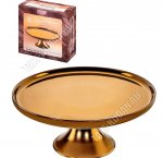 Блюдо-тортовница Бронза d26 h11см, на ножке