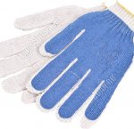 Перчатки  ХБ 7,5-8класс 3 нити рабочие,голуб (10/400)