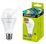 Ergolux-Груша E27 20Вт, тёплый 3000К, (аналог 140Вт обыч.лампы) (5)