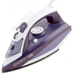 Утюг тефлон.подошв.2200Вт пар 25г/вода 350мл,верт.отпар,сух.глаж,спрей,рег.температуры, ф-я самоочист, фиолет.(10) 