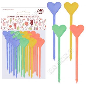 Пики д/канапе (пластик) 20шт h8см 