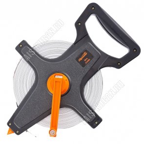 Рулетка геодезическая, 50 м х 12,5 мм, лента ПВХ, открытый корпус 