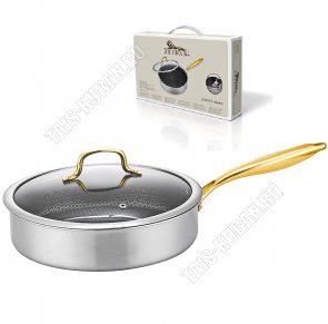 Allegro (нерж с а/п) Сковорода d24см,прям борт h6см (6) 