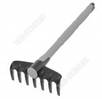 Грабли мини 7-ми зуб, рабочая часть ширина 17,5см, черенок L 40см, пластик, цвет серый/черный (30)