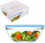 Салатник CHEF'S п/у d23см 1,6л, голубая крышка (4)