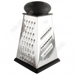 Терка 4х гран, h23см,нерж.сталь,кругл.пласт.ручк,черн (12) 