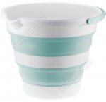 Ведро складывающ. 10л с носик,морск.волна,круг (d32 h6,5/26см) термопластич.резина+пластик (12)