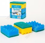 Губка д/посуды, рельефн 3шт прям (90х60 h35мм) 
