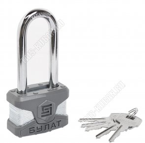 БУЛАТ Замок навесной, 7х5х3,5см, d11мм,серый (6) 