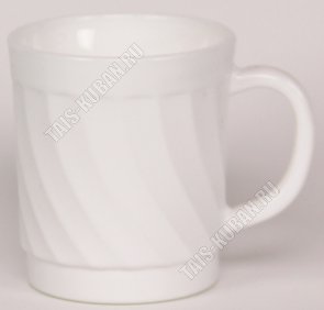 Кружка белая 300мл (ф.цилиндр, рифлен) б/уп (48) 