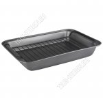 Противень высок, прям.(37х25 h5см) с решеткой,черн,углерод.сталь 