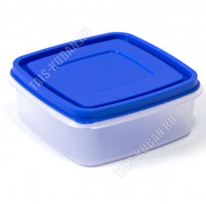 Контейнер синий/прозр, квадр 0,9л (15х15 h6см) (92) 