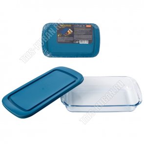 Форма д/запекания прямоугольная 1,6л 29,5х17,5 h5см с пластиковой крышкой 