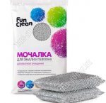 Мочалка д/эмали и тефлона 2шт (10х7см) микс,поролон в фольгиров.оплетке (25)