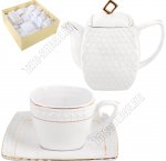 Чай-13пр 240мл (чашка-квадр.дно,блюдце квадр,чайн.завар 900мл), п/у