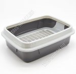 Лоток д/кошек, с сеткой, высок.съемн.борт (L45х34 h14,5см) графит/серый (7)