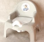 Горшок-кресло детский, с крышкой (31,5х29,5 h34,5см) светло-серый, Эльф (10)