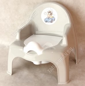 Горшок-кресло детский, с крышкой (31,5х29,5 h34,5см) светло-серый, Эльф (10) 