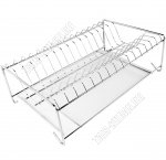 Сушка д/посуды оцинк.на 15 тар.(39х24см h12см)оцинк,пласт.поддон, настольн. 