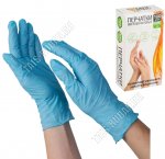 Перчатки НИТРОВИНИЛОВЫЕ (голубой) н-р 100шт,р-р M (20)