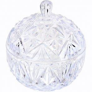 Сахарница с кыш. 0,35л прозр. (d11 h13см) 