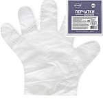 Перчатки одноразовые (полиэтилен) н-р 100шт,разм. М (100)