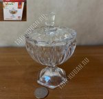 Конфетница с крышкой на ножке 0,18л d10 h14см 