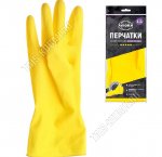 Перчатки хоз-ные РЕЗИНОВЫЕ особо прочные,р-р L,желтые Aviora (120)