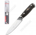 Ogma Нож д/овощей L10см,лезвие гравированное под/дамасскую сталь 5CR15MOV,литая ручка с деревянной вставкой,блистер (12) 