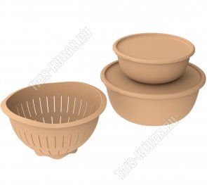 Дуршлаг 4,0л +Миска с крышк 2шт,какао (2,3/5,6л) (9) 