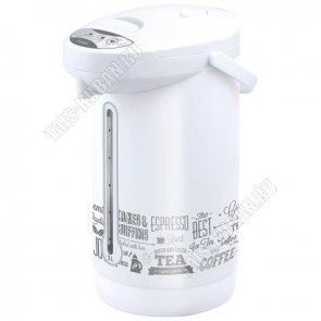 Термопот 3,0л 750Вт, 3 реж.подач.воды,автоподача воды,автоподогрев,защ.б/воды, белый с сер.рис.(6) 