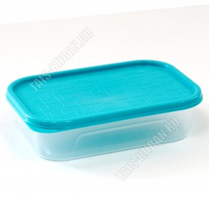 Контейнер бирюзовый/прозр, прямоуг 0,3л (36) 