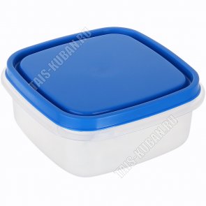 Контейнер синий/прозр, квадр 0,5л (10х10 h6см) (85) 