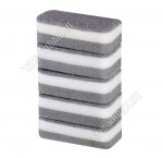 Губка д/посуды, 2-х цветн. 5шт (110х70 h35мм) сер/белый (160)