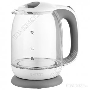 Чайник стекло 1,7л 2200Вт диск,подсвет,автооткл,защ.от перегр БЕЛ/СЕР (6) 