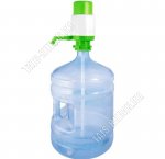 .Помпа (механическая) для бутылки 19л 23х11,8см, забор.труба 45см, носик с заглушкой, зеленая, Energy (24)