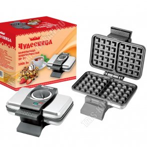 Вафельница Чудесница 1000Вт, тефлоновое А/П покрытие, нержавеющий корпус (1) 