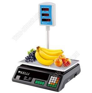 Весы эл.ТОРГОВЫЕ 40кг.делен.5гр, чаша 24х35см, 3 клас.точности,аккум.6V/4 aH-4V, черный 