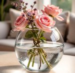 Ваза для цветов FLORA  h8см 0,4л (ф.шар) б/уп (12)
