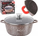 Brown Кастрюля коричневый 5,5л d24см,стеклянная крышка,покрытие 