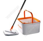 Puro Pro Комплект Ведро 7л д/чистой воды (д/грязной 2,5л) квадрат,белый +Швабра (6)